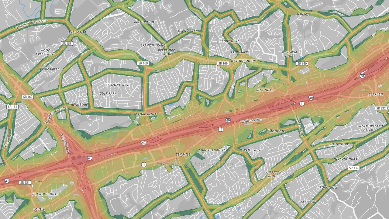 37923, TN Map of Noise Levels in 37923
