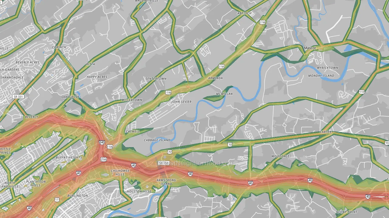 37924, TN Map of Noise Levels in 37924