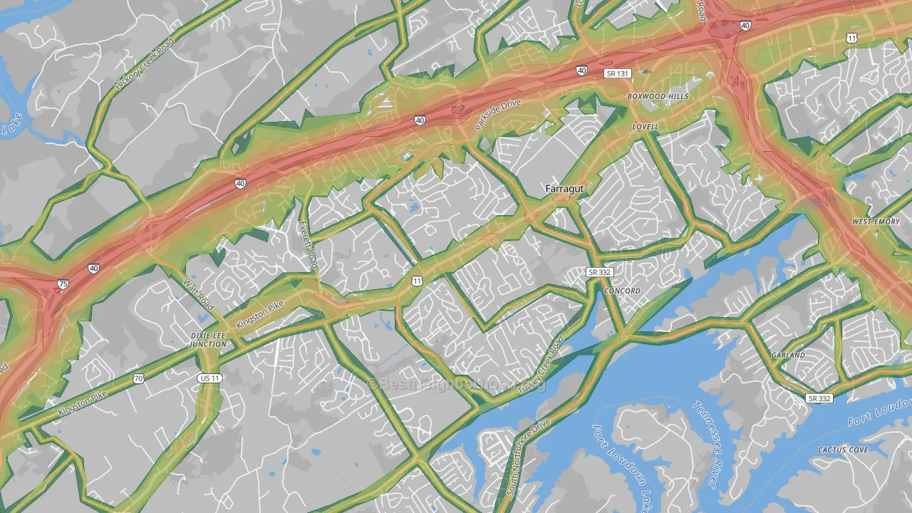 37934, TN Map of Noise Levels in 37934