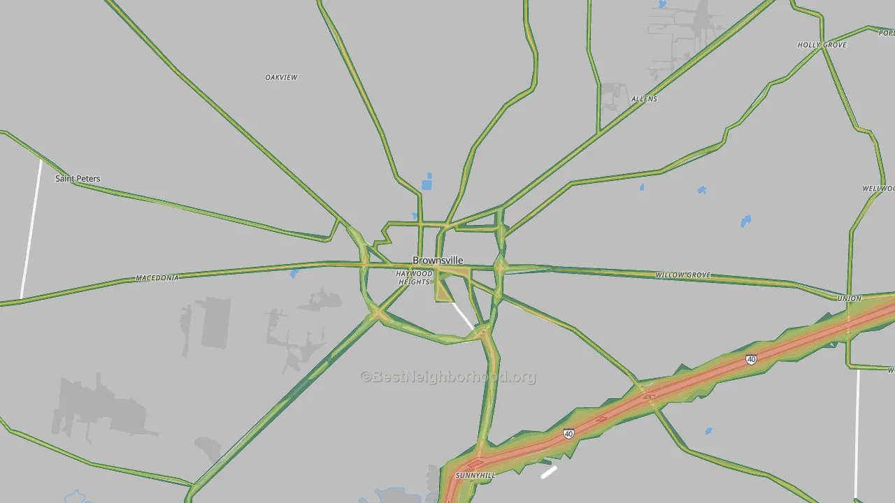 38012, TN Map of Noise Levels in 38012
