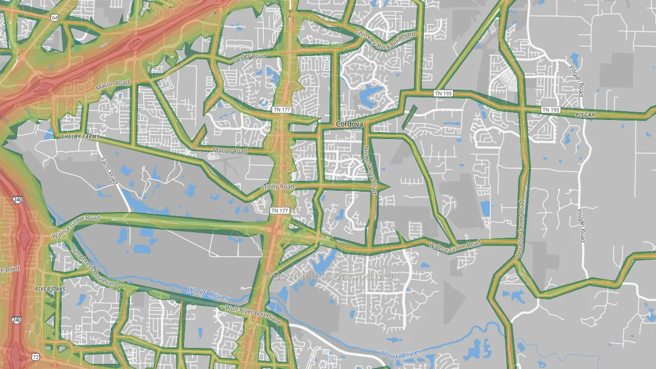 38018, TN Map of Noise Levels in 38018