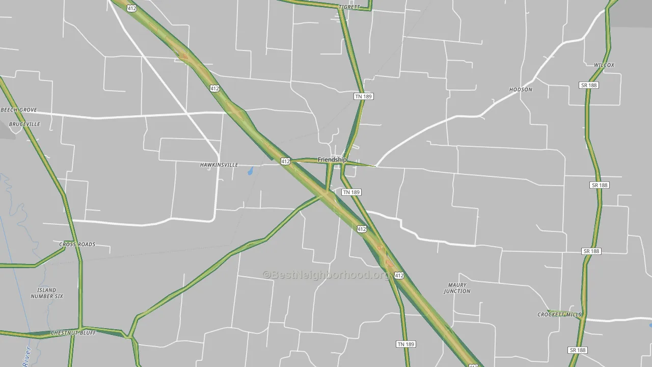 38034, TN Map of Noise Levels in 38034