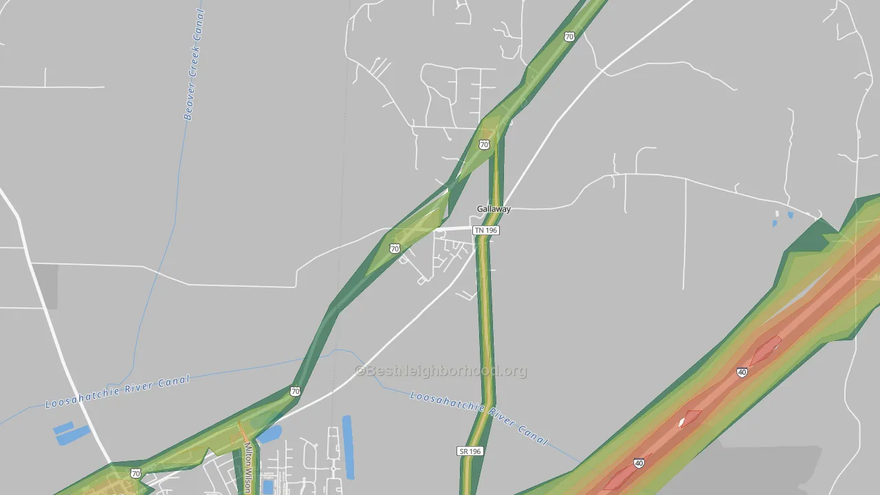 38036, TN Map of Noise Levels in 38036
