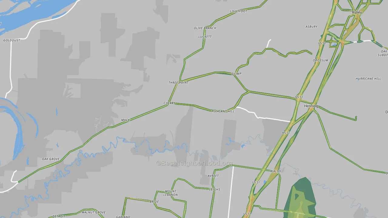 38041, TN Map of Noise Levels in 38041