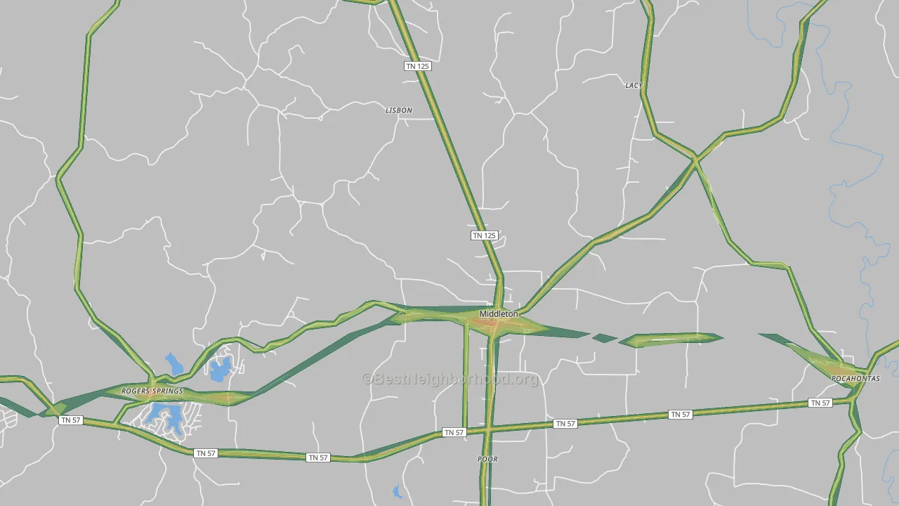 38052, TN Map of Noise Levels in 38052