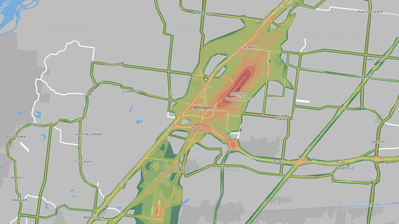 38053, TN Map of Noise Levels in 38053