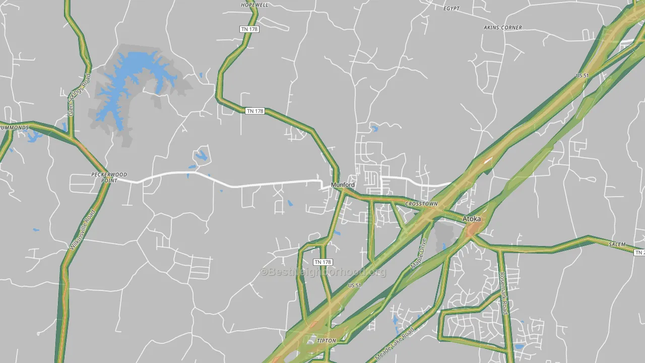 38058, TN Map of Noise Levels in 38058