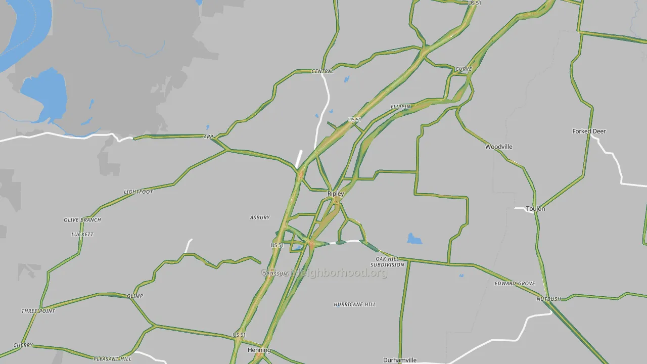38063, TN Map of Noise Levels in 38063