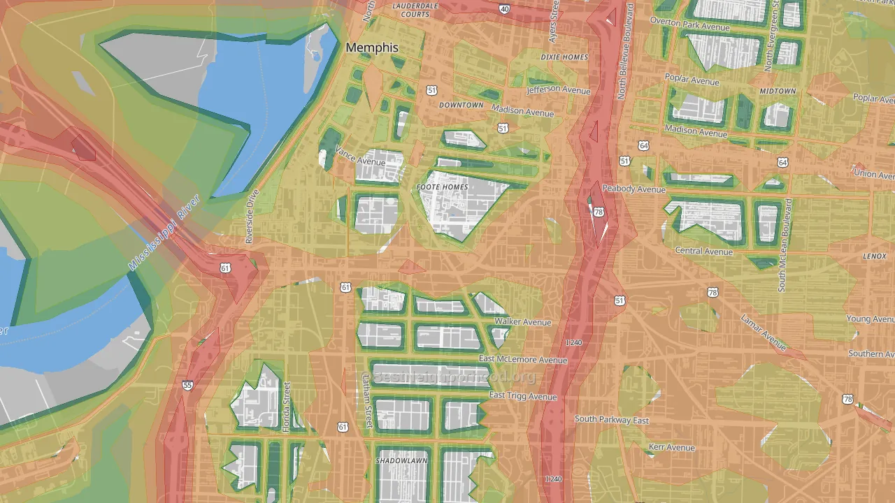 38126, TN Map of Noise Levels in 38126