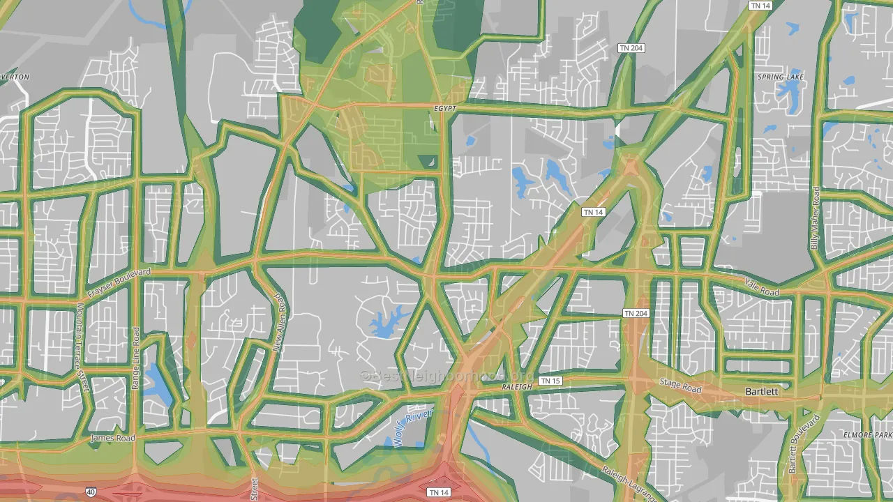 38128, TN Map of Noise Levels in 38128