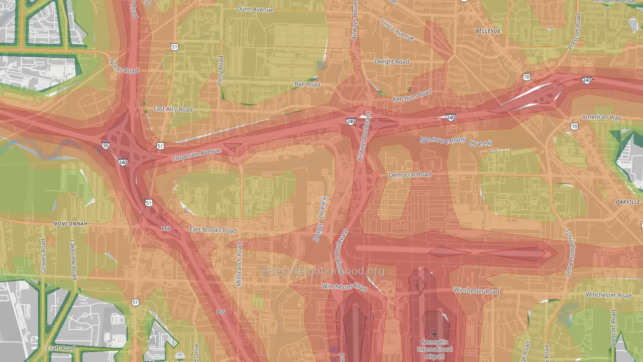 38132, TN Map of Noise Levels in 38132