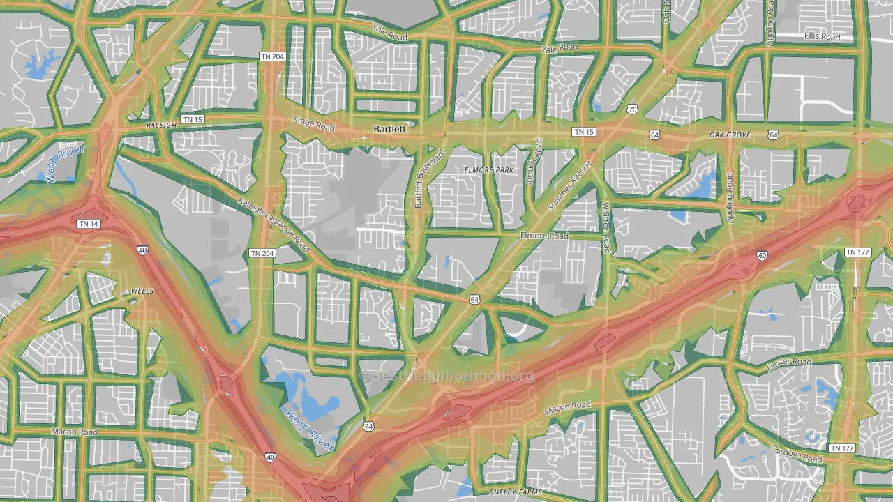 38134, TN Map of Noise Levels in 38134