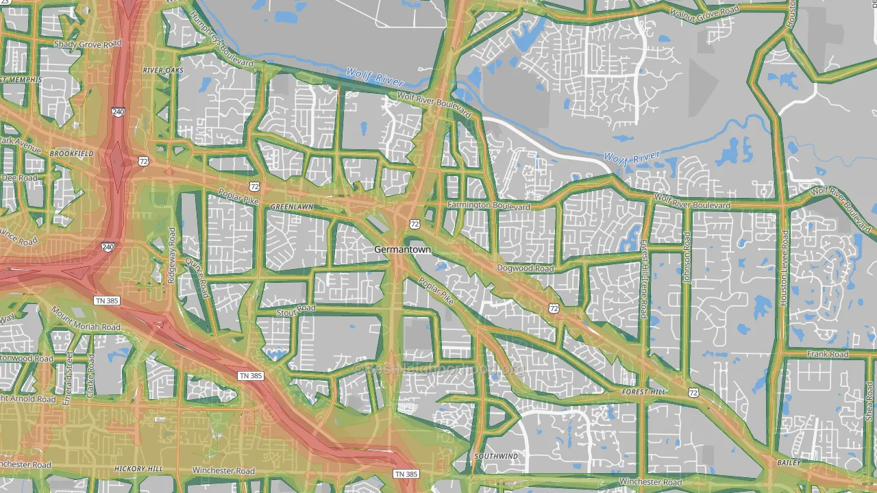 38138, TN Map of Noise Levels in 38138