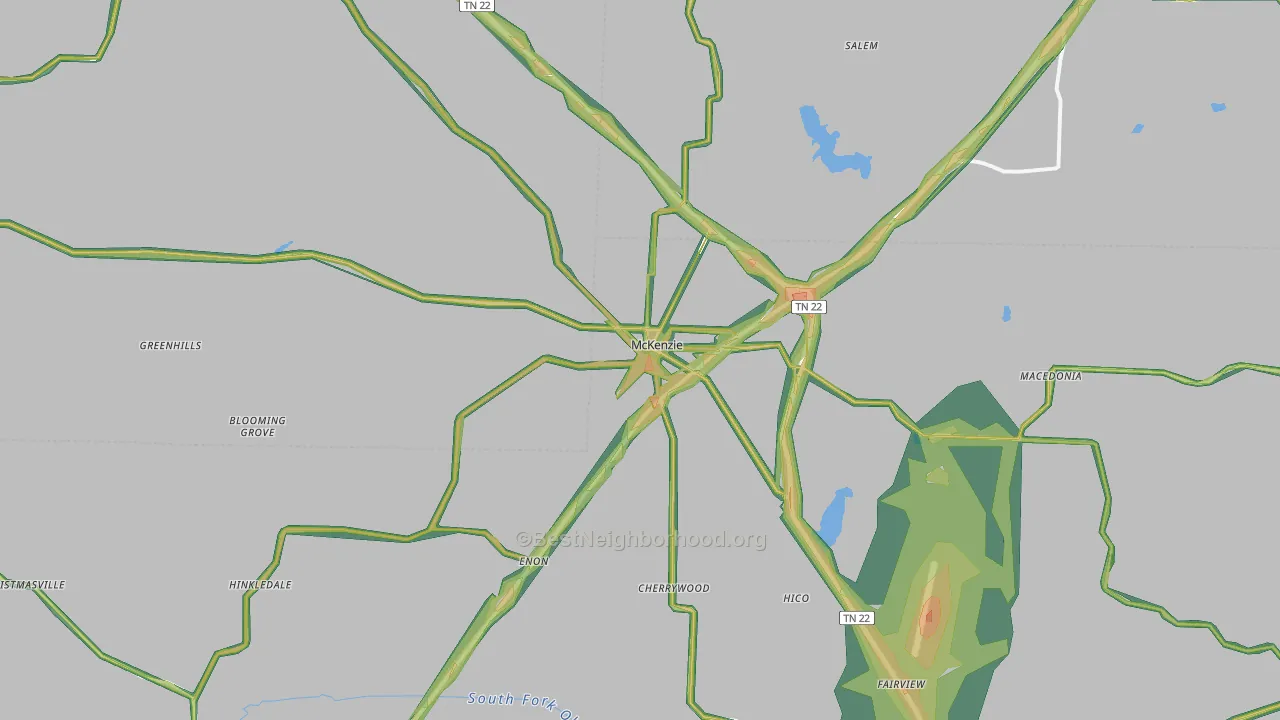 38201, TN Map of Noise Levels in 38201