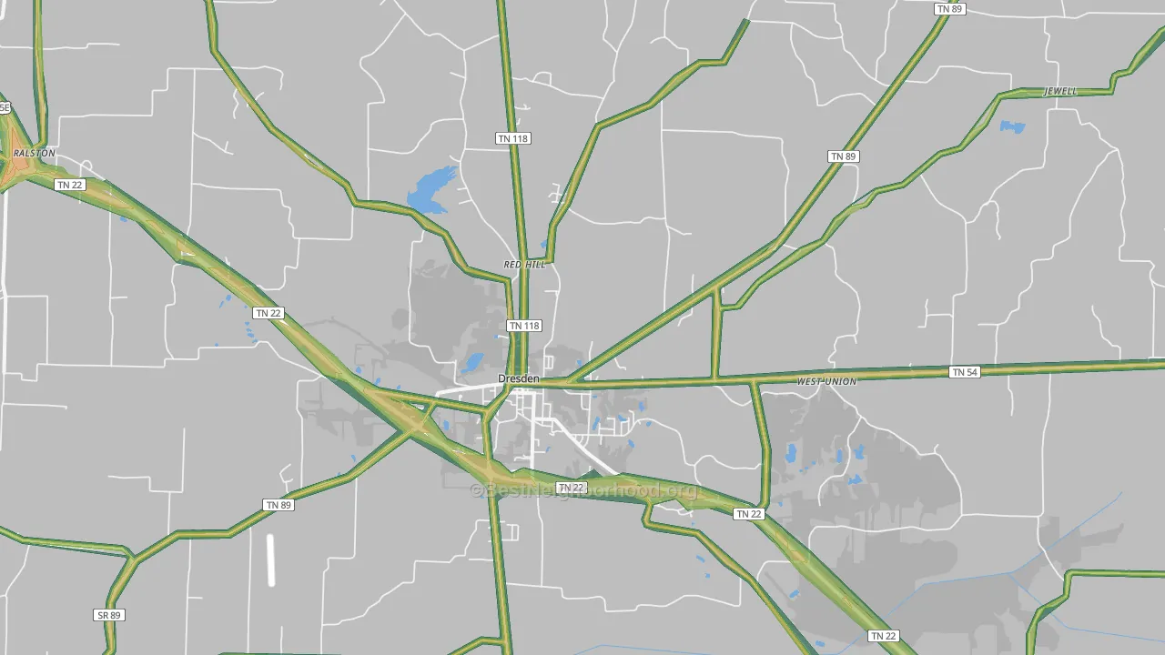 38225, TN Map of Noise Levels in 38225