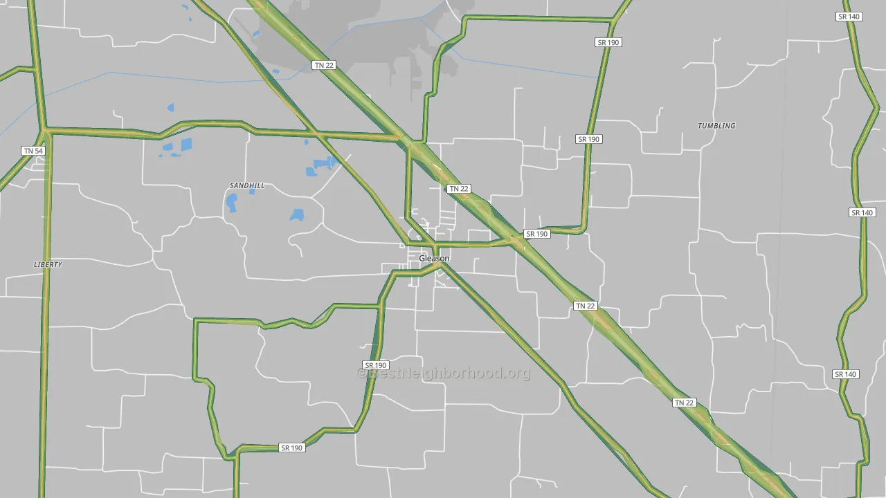38229, TN Map of Noise Levels in 38229
