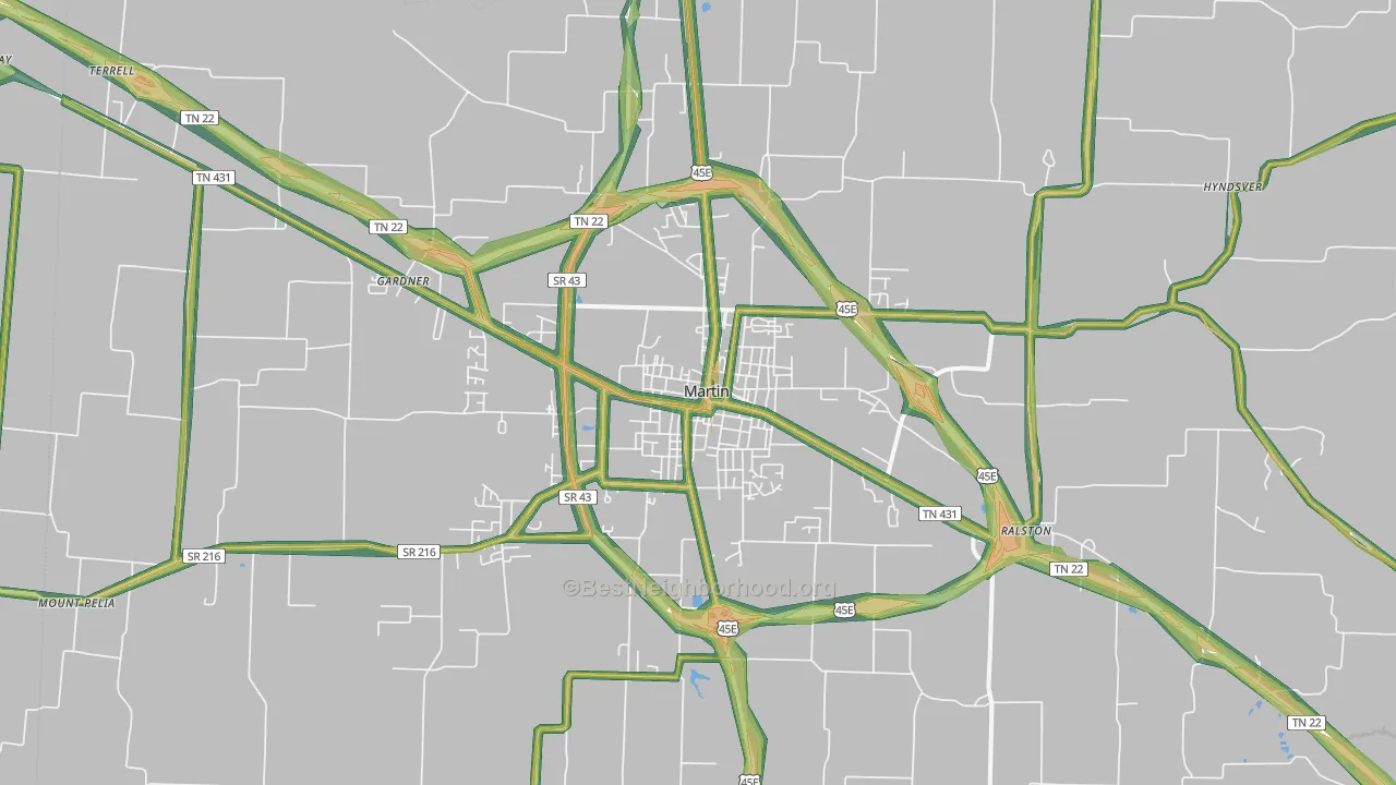 38237, TN Map of Noise Levels in 38237