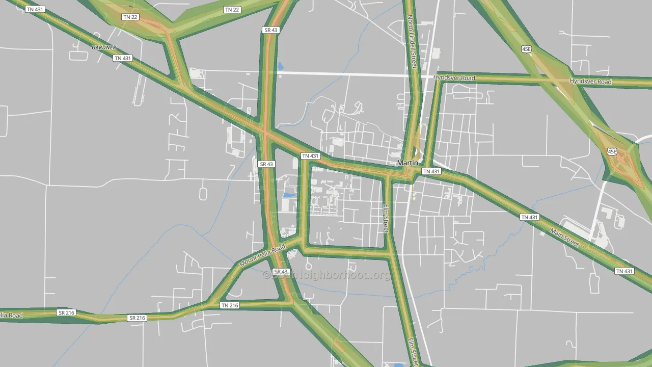 38238, TN Map of Noise Levels in 38238