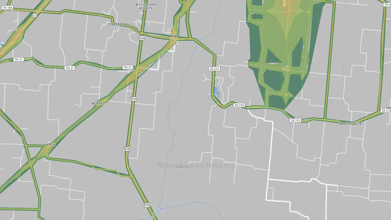 38253, TN Map of Noise Levels in 38253