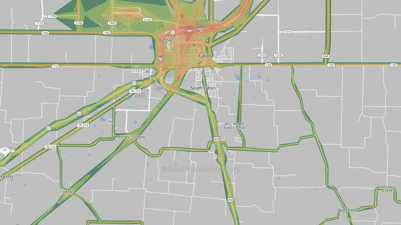 38257, TN Map of Noise Levels in 38257