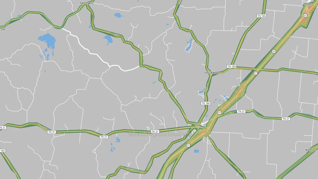 38260, TN Map of Noise Levels in 38260