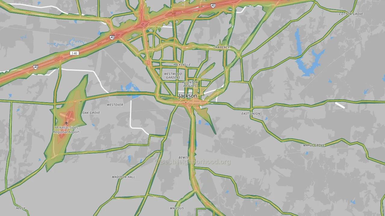 38301, TN Map of Noise Levels in 38301