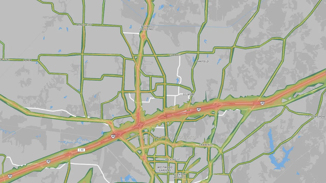 38305, TN Map of Noise Levels in 38305