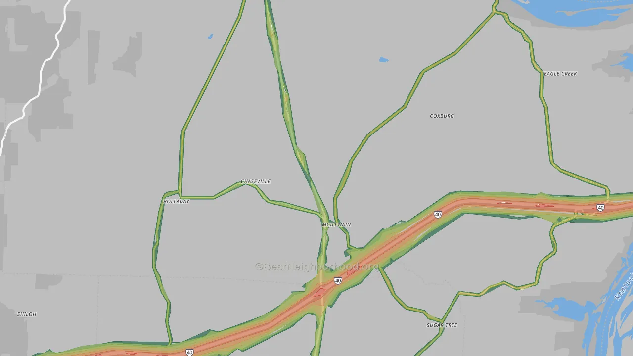38341, TN Map of Noise Levels in 38341