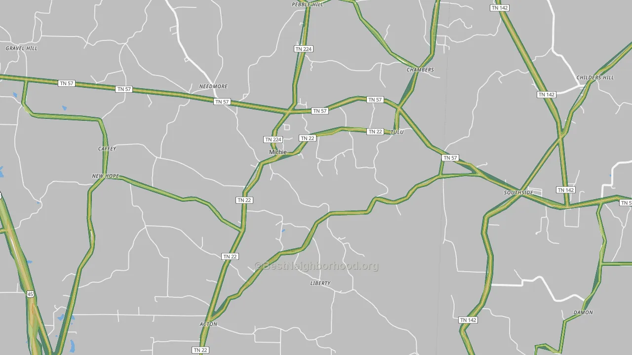 38357, TN Map of Noise Levels in 38357