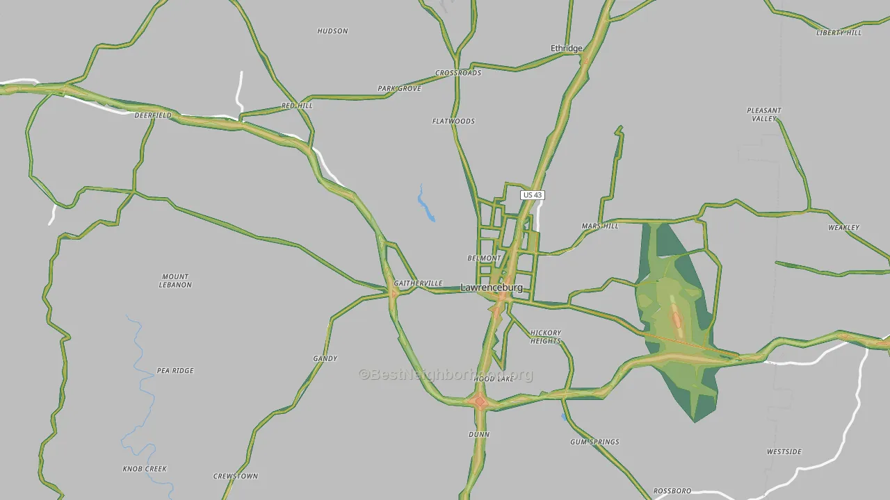 38464, TN Map of Noise Levels in 38464