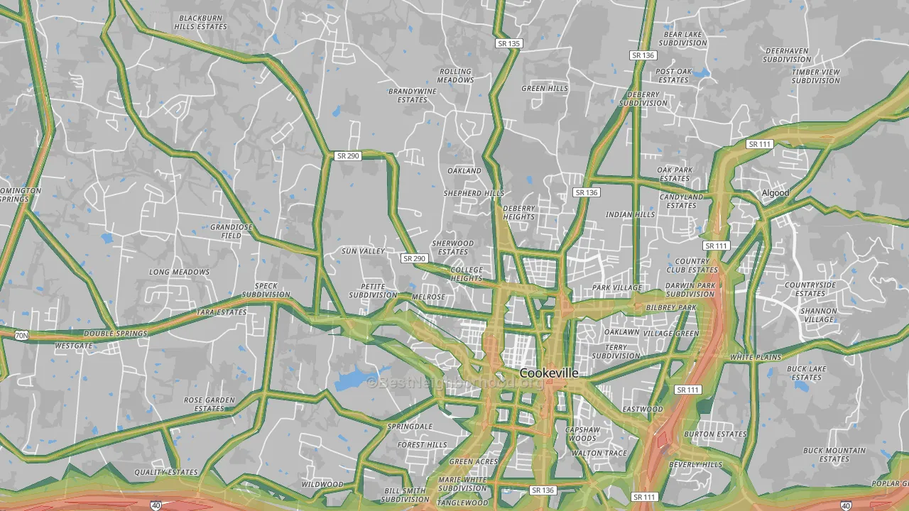 38501, TN Map of Noise Levels in 38501