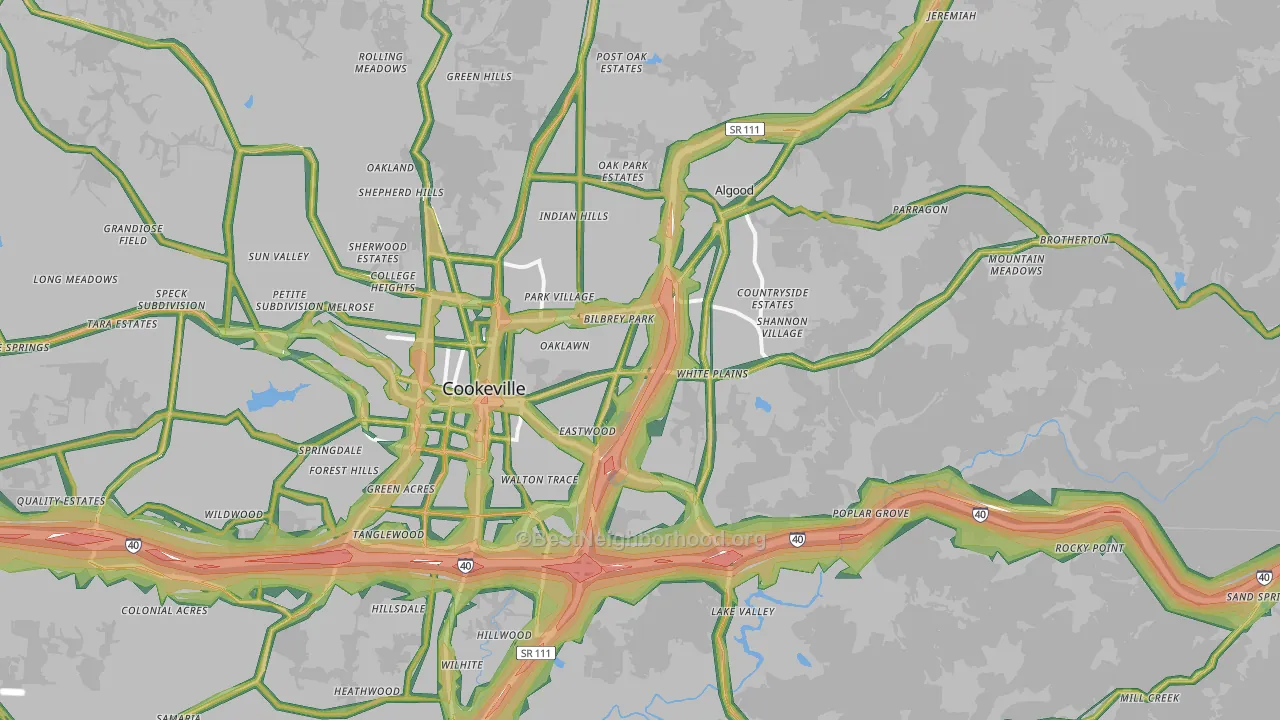 38506, TN Map of Noise Levels in 38506