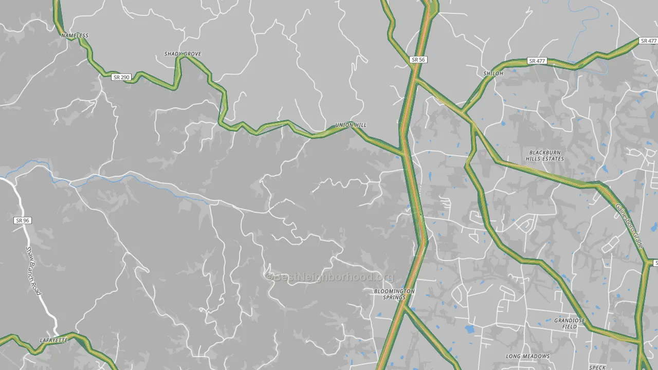 38545, TN Map of Noise Levels in 38545