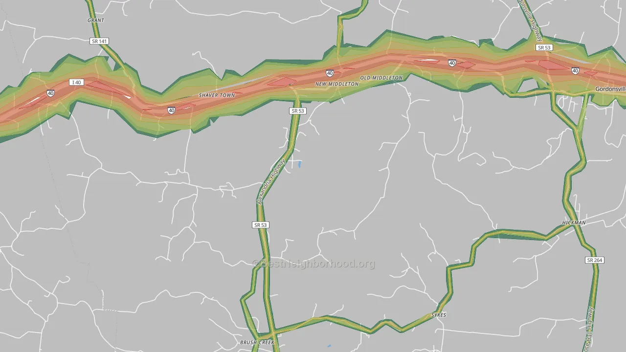 38547, TN Map of Noise Levels in 38547