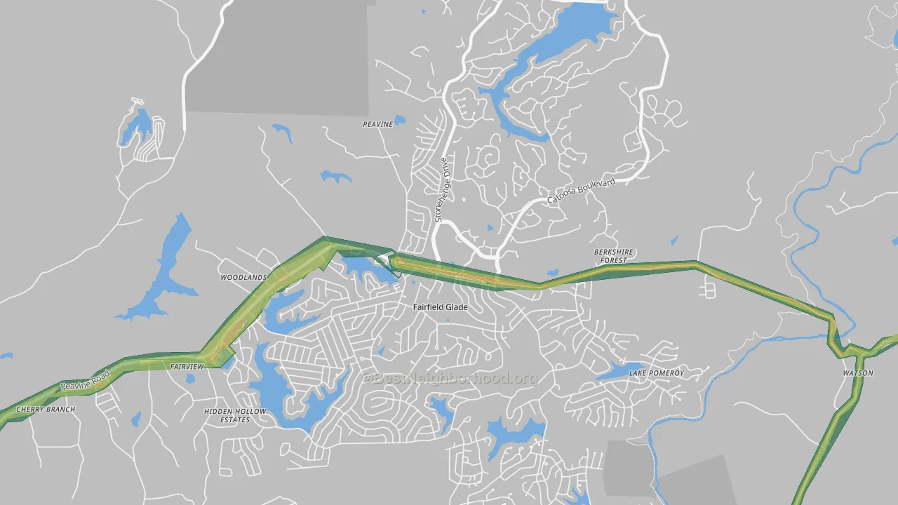 38558, TN Map of Noise Levels in 38558