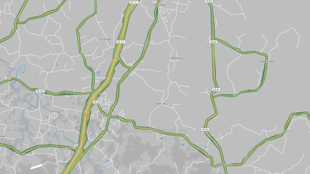 38580, TN Map of Noise Levels in 38580