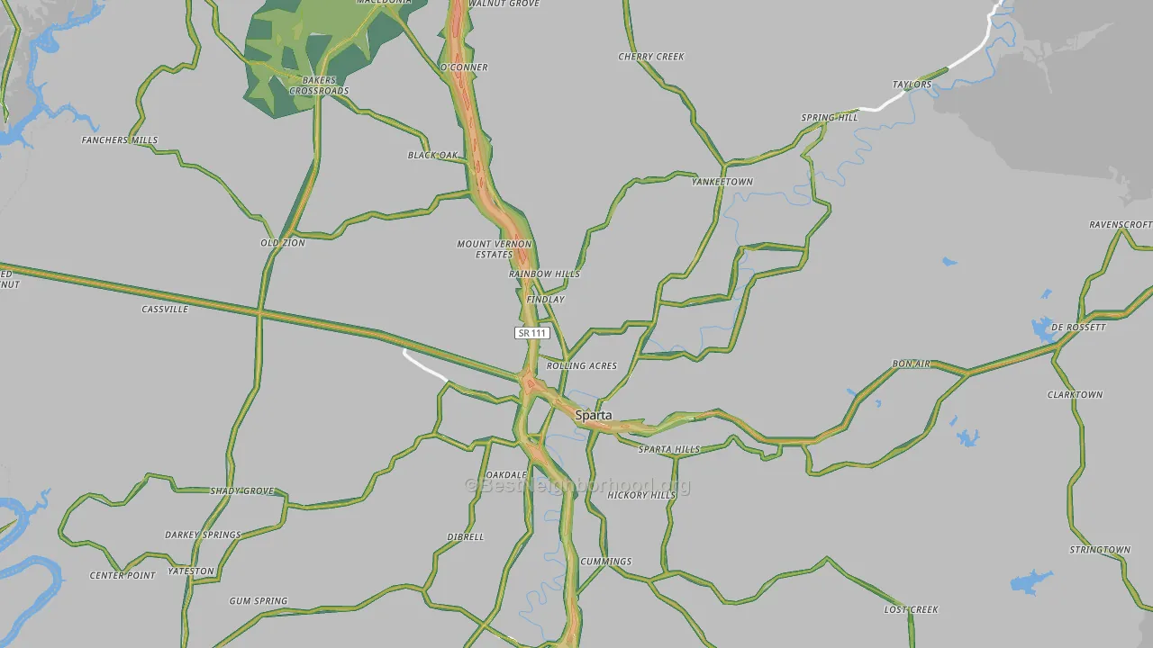 38583, TN Map of Noise Levels in 38583