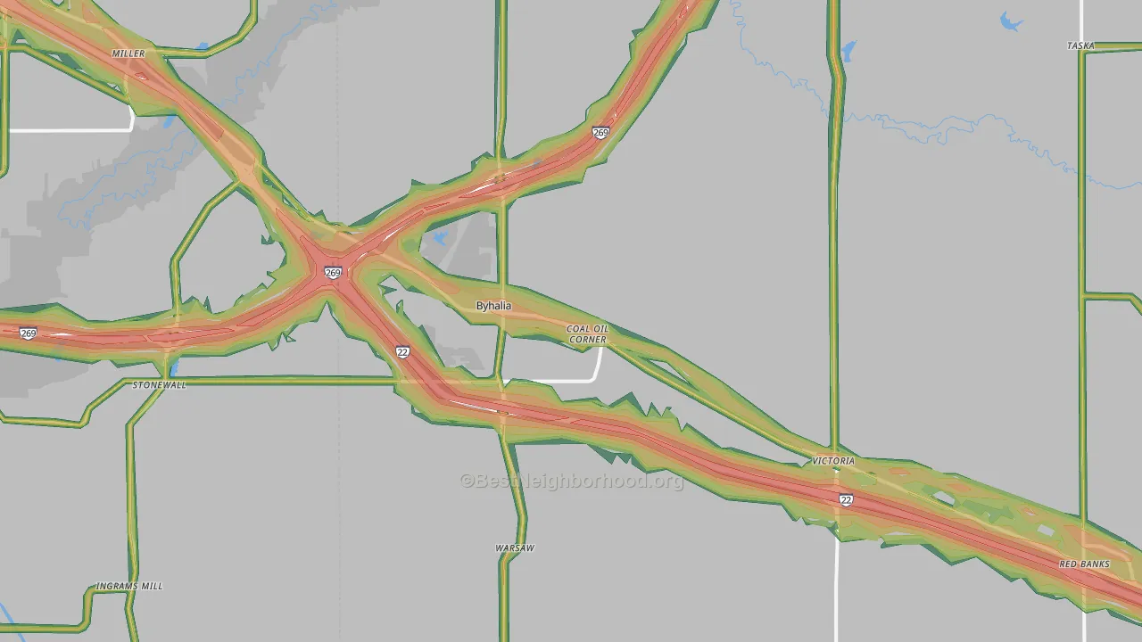 38611, MS Map of Noise Levels in 38611