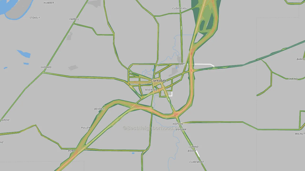 38614, MS Map of Noise Levels in 38614