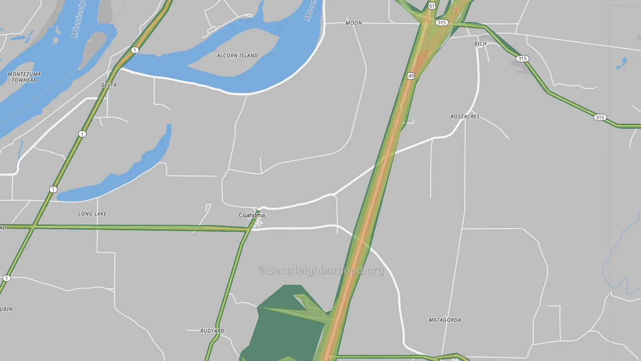 38617, MS Map of Noise Levels in 38617