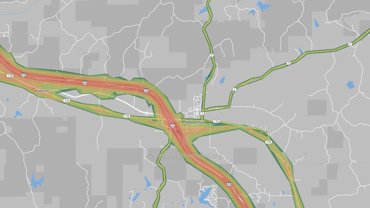 38633, MS Map of Noise Levels in 38633