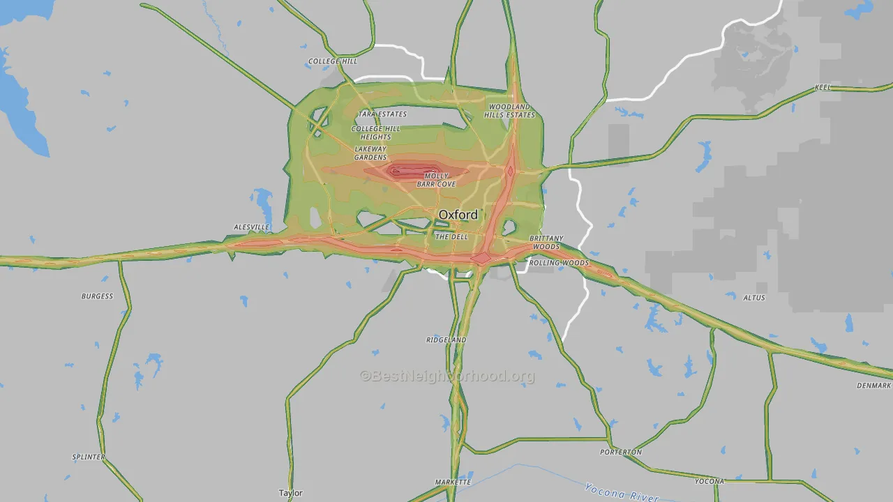 38655, MS Map of Noise Levels in 38655