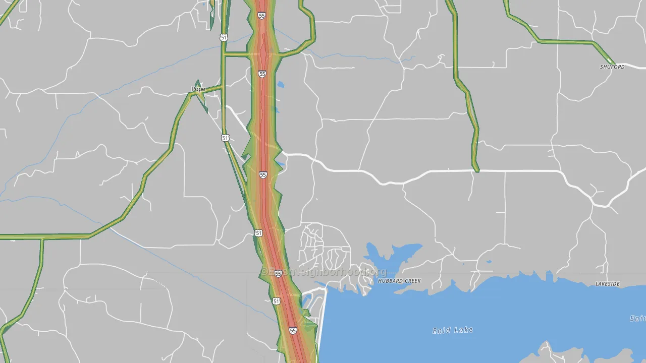 38658, MS Map of Noise Levels in 38658