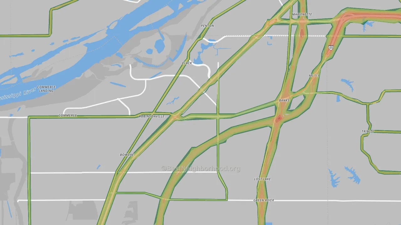 38664, MS Map of Noise Levels in 38664