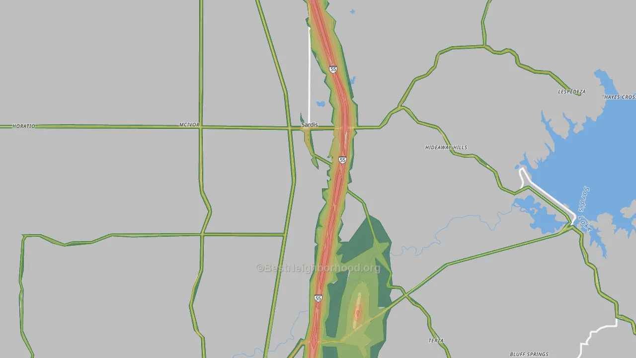 38666, MS Map of Noise Levels in 38666