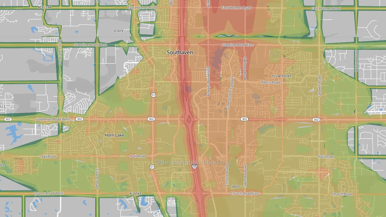 38671, MS Map of Noise Levels in 38671