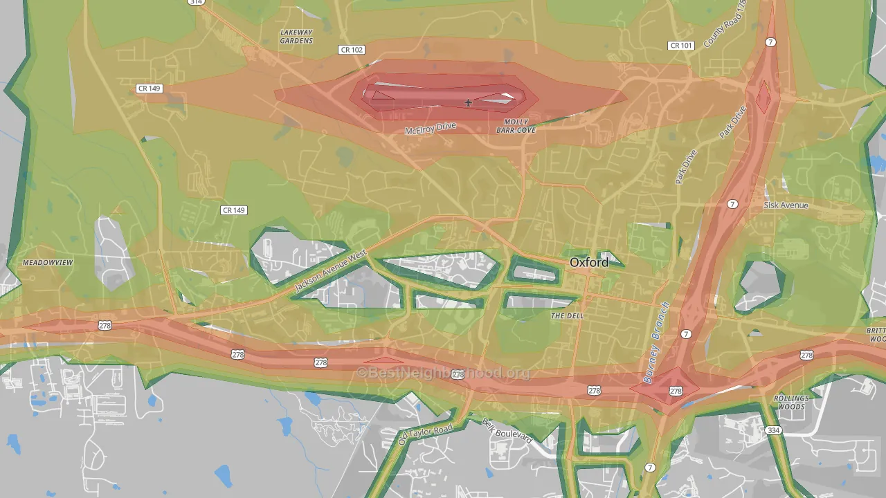 38677, MS Map of Noise Levels in 38677