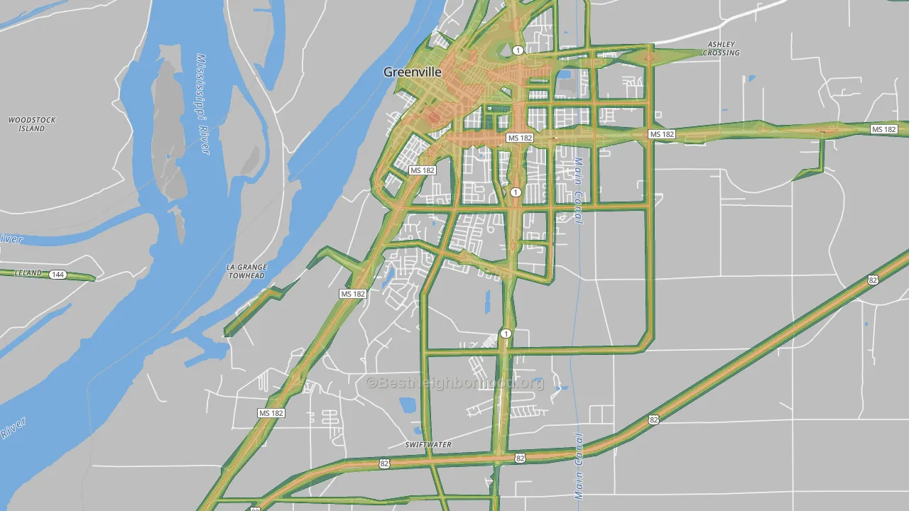 38701, MS Map of Noise Levels in 38701