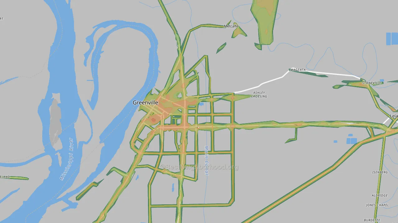 38703, MS Map of Noise Levels in 38703