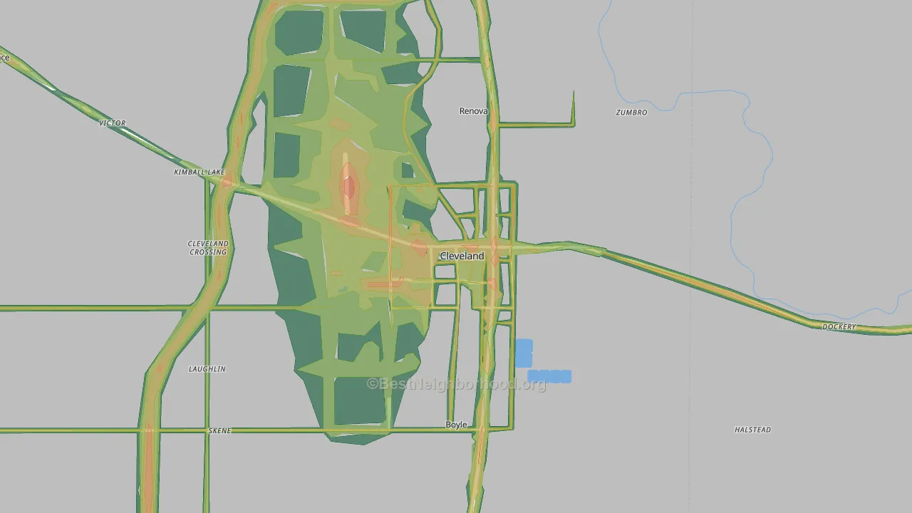 38732, MS Map of Noise Levels in 38732